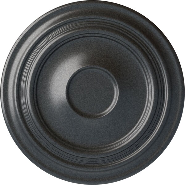 Ekena Millwork Traditional Ceiling Medallion (Fits Canopies up to 5 1/2"), Hand-Painted Pewter, 24 3/8"OD x 1 1/2"P CM24TRPES - main